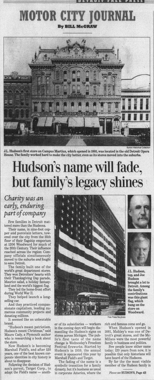 Hudsons - June 2001 Article